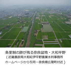 条里制の跡が残る奈良盆地・大和平野